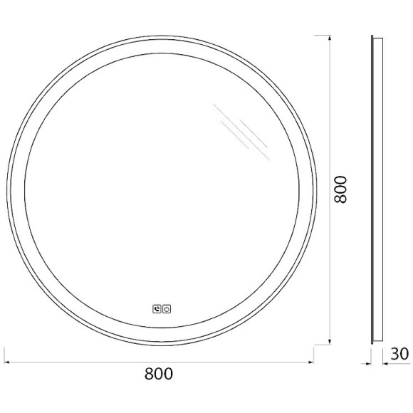 Зеркало BelBagno SPC-RNG-800-LED-TCH-PHONE с подсветкой с сенсорным выключателем с bluetooth с микрофоном и динамиками