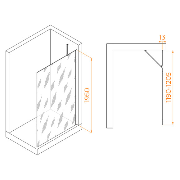 Душевая перегородка RGW Walk In WA-110W 120 351011012-15 профиль Белый стекло прозрачное Душевая перегородка RGW Walk In WA-110W 120 351011012-15 профиль Белый стекло прозрачное