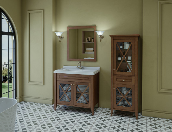 Тумба под раковину Caprigo Napoli Promo 90 33619UV-B168 Темное дерево