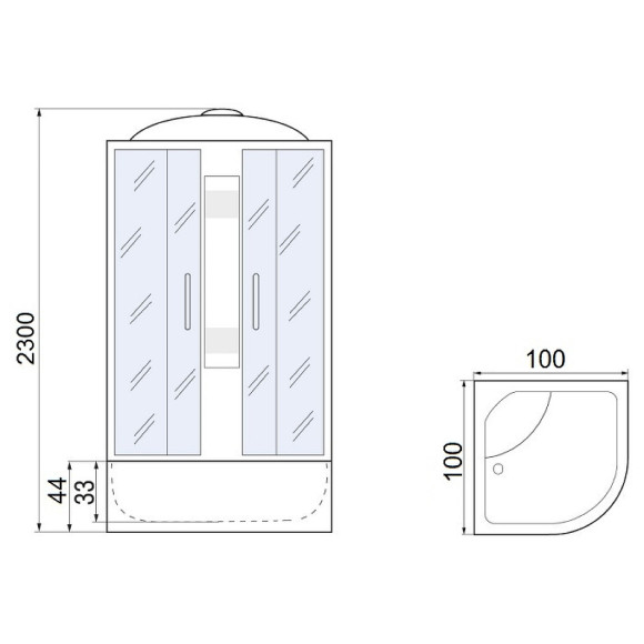 Душевая кабина River Nara XL 100x100 МТ 10000006212 с поддоном Душевая кабина River Nara XL 100x100 МТ 10000006212 с поддоном