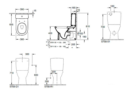 Унитаз компакт Villeroy&Boch O.Novo 56581001 без бачка и сиденья Унитаз компакт Villeroy&Boch O.Novo 56581001 без бачка и сиденья