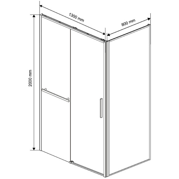 Душевой уголок Vincea Slim Soft 130x80 VSR-1SS8013CL профиль Хром стекло прозрачное