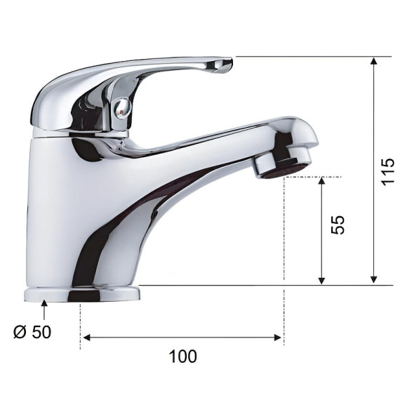 Смеситель для раковины Remer Серия 35 F112 Хром Смеситель для раковины Remer Серия 35 F112 Хром
