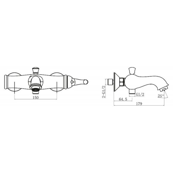 Комплект смесителей BelBagno Tiffani TIF-LMC-VASM-CRM Хром