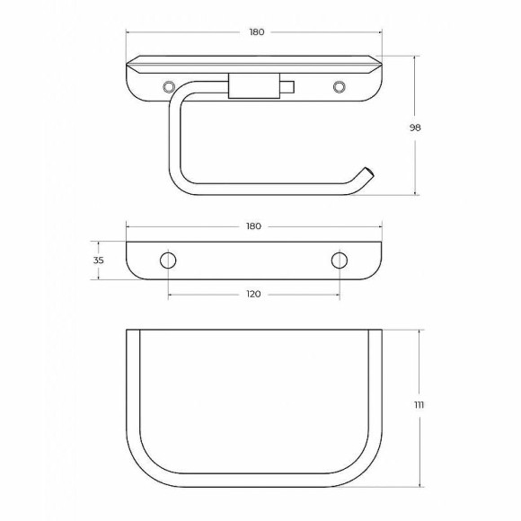 Держатель туалетной бумаги Cezares Liner LINER-PHM-GM с полкой Оружейная сталь