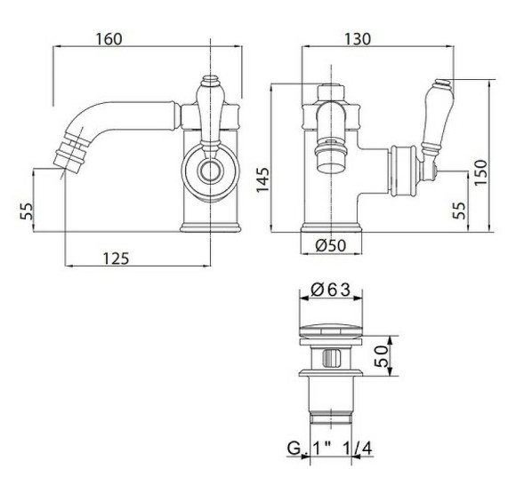 Смеситель для биде Migliore Ermitage 24999 Хром Смеситель для биде Migliore Ermitage 24999 Хром
