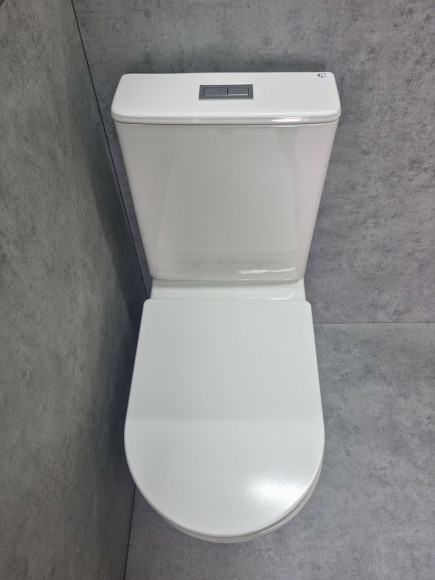 Унитаз компакт CeramaLux TR2178 Белый глянцевый с бачком и сиденьем Микролифт Унитаз компакт CeramaLux TR2178 Белый глянцевый с бачком и сиденьем Микролифт