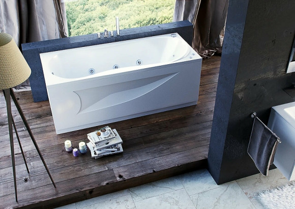 Акриловая ванна Aquatek Афродита 150x70 AFR150-0000026 без гидромассажа с фронтальной панелью с каркасом (разборный) со слив-переливом (слева)