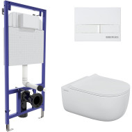 Комплект унитаза Berges Ego XL с инсталляцией Novum 043323 с сиденьем Микролифт и Белой клавишей смыва Комплект унитаза Berges Ego XL с инсталляцией Novum 043323 с сиденьем Микролифт и Белой клавишей смыва