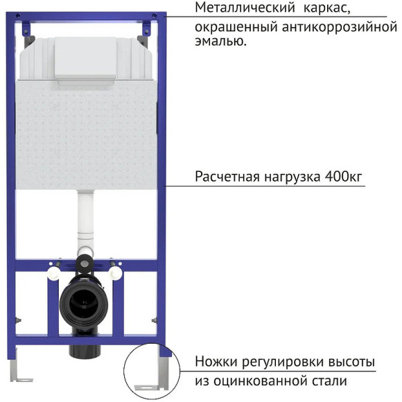 Комплект унитаза Berges Ego XL с инсталляцией Novum 043323 с сиденьем Микролифт и Белой клавишей смыва Комплект унитаза Berges Ego XL с инсталляцией Novum 043323 с сиденьем Микролифт и Белой клавишей смыва