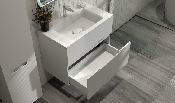 Тумба под раковину Jorno Modul 80 Mоl.01.77/P/W подвесная Белый глянец