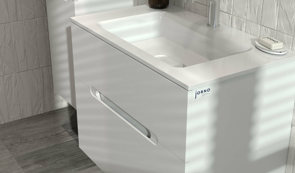 Тумба под раковину Jorno Modul 80 Mоl.01.77/P/W подвесная Белый глянец