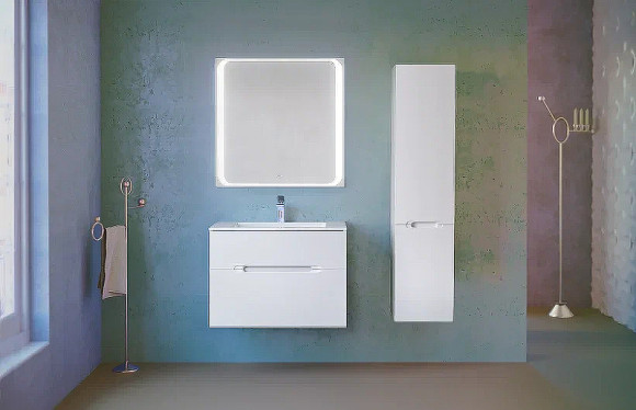 Тумба под раковину Jorno Modul 80 Mоl.01.77/P/W подвесная Белый глянец