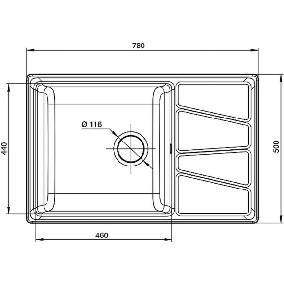 Кухонная мойка GranFest Vertex GF-V-780L Песочная Кухонная мойка GranFest Vertex GF-V-780L Песочная
