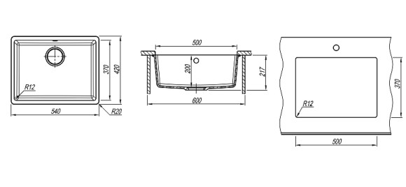 Кухонная мойка Florentina Вега-500 22.320.D0500.104 Бежевая