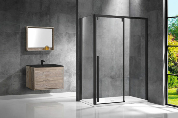 Душевой уголок Vincea Lugano 130х100 VSR-1L1013CLB-1 профиль Черный стекло прозрачное