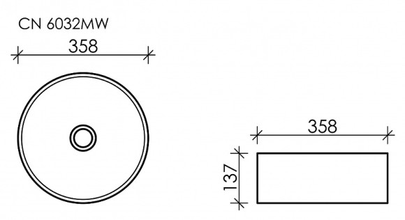 Раковина-чаша Ceramicanova Element 36 CN6032MW Белая матовая Раковина-чаша Ceramicanova Element 36 CN6032MW Белая матовая