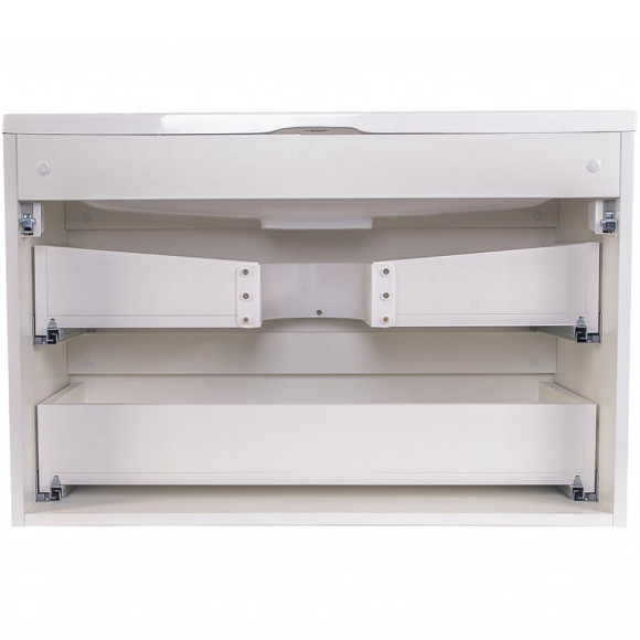 Тумба под раковину Style Line Бергамо мини 90 Люкс Plus СС-00002364 подвесная Белая антискрейч Тумба под раковину Style Line Бергамо мини 90 Люкс Plus СС-00002364 подвесная Белая антискрейч