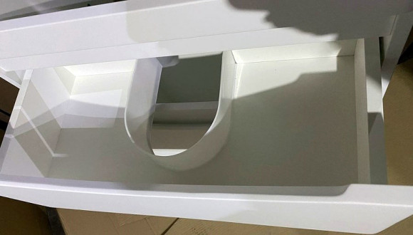 Тумба под раковину Style Line Бергамо мини 90 Люкс Plus СС-00002364 подвесная Белая антискрейч Тумба под раковину Style Line Бергамо мини 90 Люкс Plus СС-00002364 подвесная Белая антискрейч