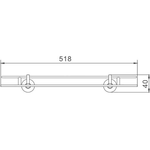 Стеклянная полка Haiba HB1707-1 Хром Стеклянная полка Haiba HB1707-1 Хром