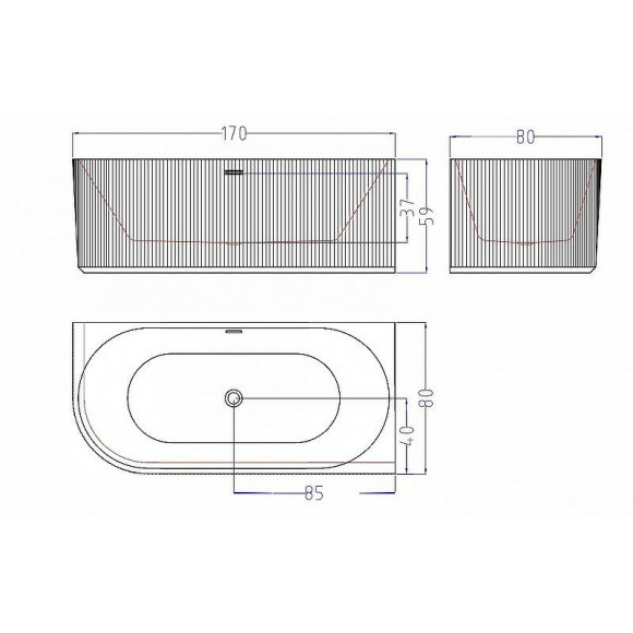 Акриловая ванна Esbano Bagama 170x80 R ESVABAGAR без гидромассажа Акриловая ванна Esbano Bagama 170x80 R ESVABAGAR без гидромассажа