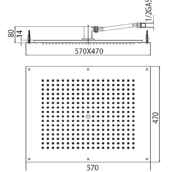 Верхний душ Bossini Dream Flat H38391.073 Черный матовый Верхний душ Bossini Dream Flat H38391.073 Черный матовый