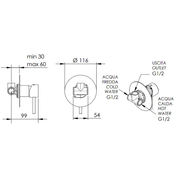 Смеситель для душа Remer X-Style X30LNO Черный матовый Смеситель для душа Remer X-Style X30LNO Черный матовый