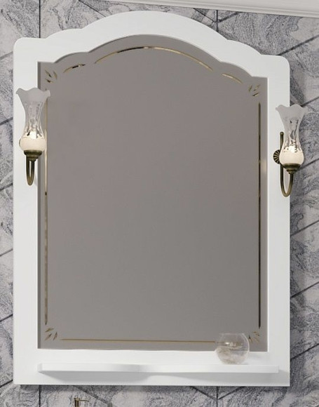 Зеркало Opadiris Лоренцо 80 00-00007045 Белое матовое с выключателем