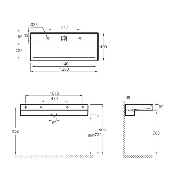 Раковина Jacob Delafon Terrace 120 EXB9112-00 с подсветкой Раковина Jacob Delafon Terrace 120 EXB9112-00 с подсветкой