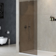 Душевая перегородка Cezares Liberta 120 LIBERTA-L-1-TB-120-BR-Cr профиль Хром стекло бронзовое