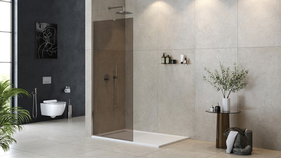 Душевая перегородка Cezares Liberta 120 LIBERTA-L-1-TB-120-BR-Cr профиль Хром стекло бронзовое