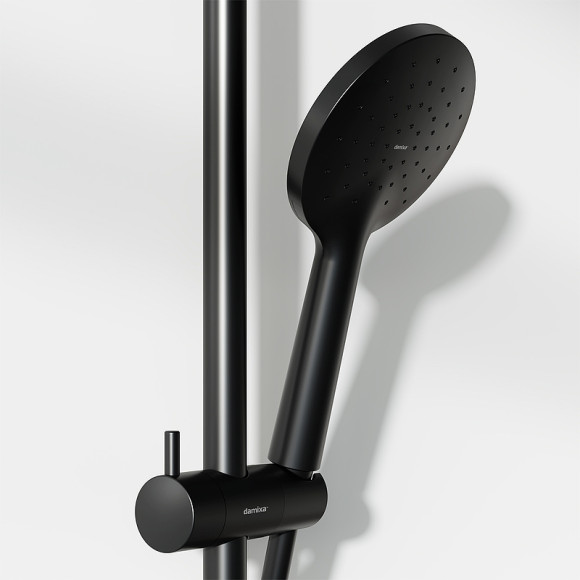 Душевая система Damixa Jupiter 977750300 с термостатом Черная матовая