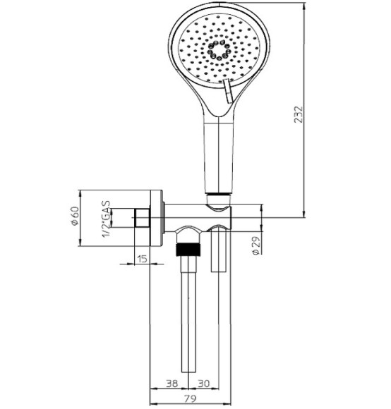 Душевой гарнитур Bossini Syncronia C12035C.073 Черный матовый Душевой гарнитур Bossini Syncronia C12035C.073 Черный матовый