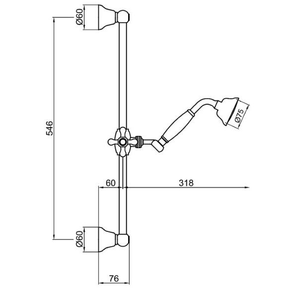 Душевой гарнитур Webert Comfort AC0384010 Золото