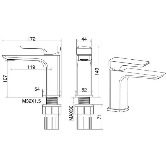 Смеситель для раковины Allen Brau Infinity 5.21001-00 Хром Смеситель для раковины Allen Brau Infinity 5.21001-00 Хром