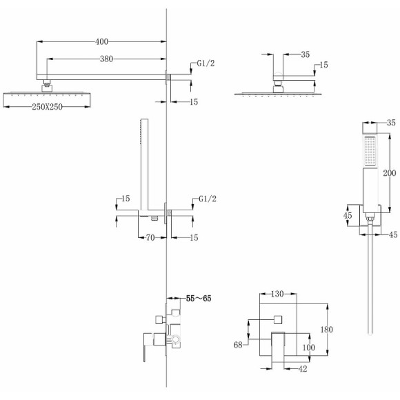 Душевая система Abber Daheim AF8219NG Никель Душевая система Abber Daheim AF8219NG Никель