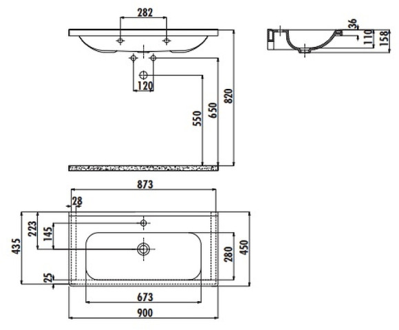 Раковина Creavit Ideal 90 ID090-00CB00E-0000 Белая