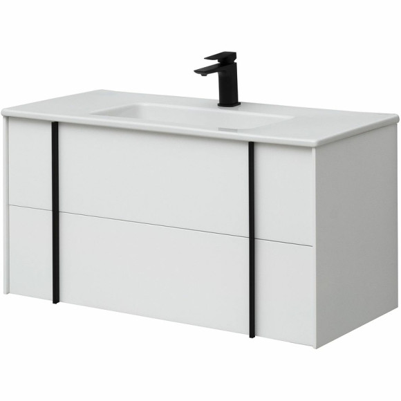 Тумба под раковину Allen Brau Reality 100 1.32007.WM подвесная Белая матовая Тумба под раковину Allen Brau Reality 100 1.32007.WM подвесная Белая матовая