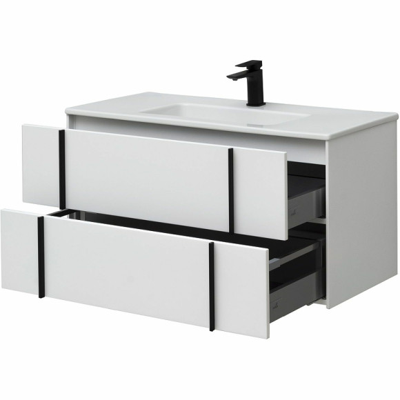 Тумба под раковину Allen Brau Reality 100 1.32007.WM подвесная Белая матовая Тумба под раковину Allen Brau Reality 100 1.32007.WM подвесная Белая матовая