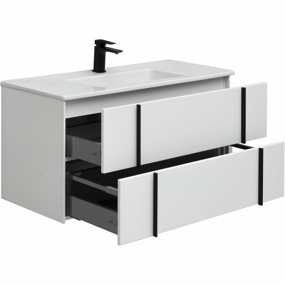 Тумба под раковину Allen Brau Reality 100 1.32007.WM подвесная Белая матовая Тумба под раковину Allen Brau Reality 100 1.32007.WM подвесная Белая матовая