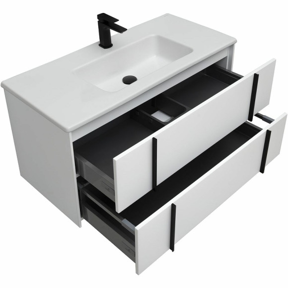 Тумба под раковину Allen Brau Reality 100 1.32007.WM подвесная Белая матовая Тумба под раковину Allen Brau Reality 100 1.32007.WM подвесная Белая матовая