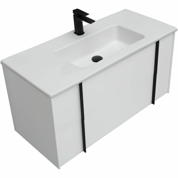 Тумба под раковину Allen Brau Reality 100 1.32007.WM подвесная Белая матовая Тумба под раковину Allen Brau Reality 100 1.32007.WM подвесная Белая матовая