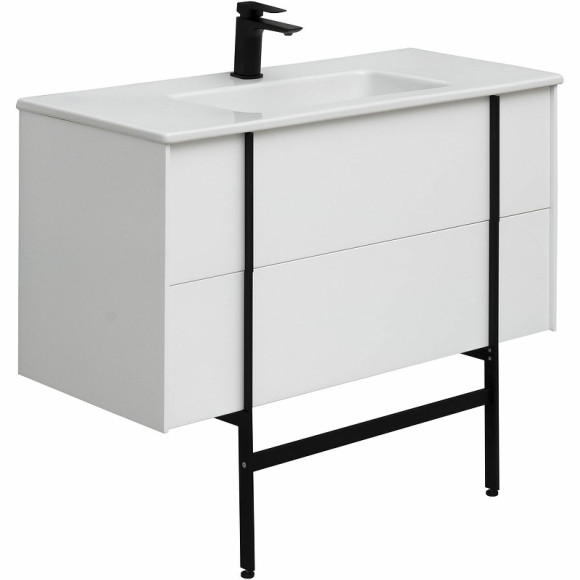 Тумба под раковину Allen Brau Reality 100 1.32007.WM подвесная Белая матовая Тумба под раковину Allen Brau Reality 100 1.32007.WM подвесная Белая матовая