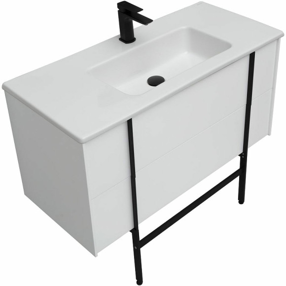 Тумба под раковину Allen Brau Reality 100 1.32007.WM подвесная Белая матовая Тумба под раковину Allen Brau Reality 100 1.32007.WM подвесная Белая матовая