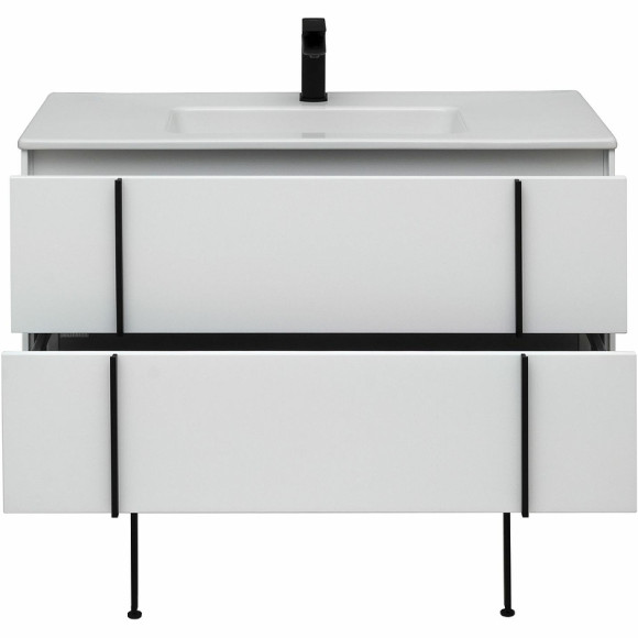 Тумба под раковину Allen Brau Reality 100 1.32007.WM подвесная Белая матовая Тумба под раковину Allen Brau Reality 100 1.32007.WM подвесная Белая матовая