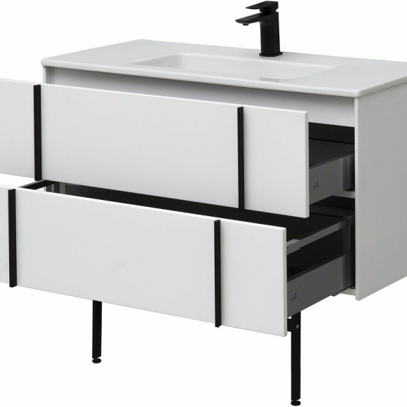 Тумба под раковину Allen Brau Reality 100 1.32007.WM подвесная Белая матовая Тумба под раковину Allen Brau Reality 100 1.32007.WM подвесная Белая матовая