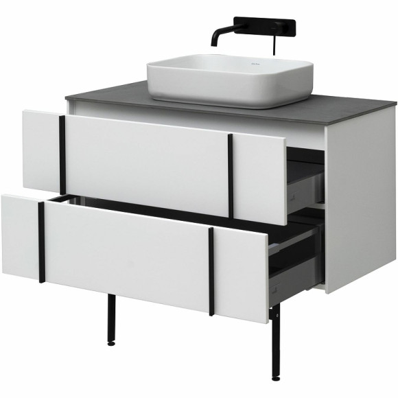 Тумба под раковину Allen Brau Reality 100 1.32007.WM подвесная Белая матовая Тумба под раковину Allen Brau Reality 100 1.32007.WM подвесная Белая матовая