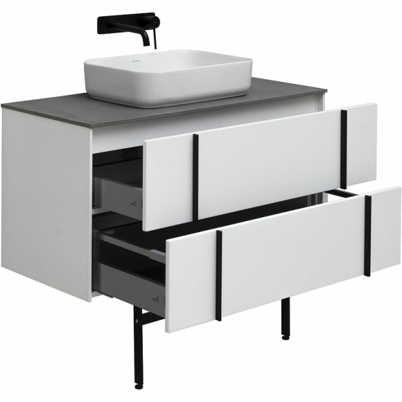 Тумба под раковину Allen Brau Reality 100 1.32007.WM подвесная Белая матовая Тумба под раковину Allen Brau Reality 100 1.32007.WM подвесная Белая матовая