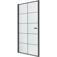 Душевая дверь New Trendy New Varia Black 100 D-0278A профиль Черный стекло прозрачное