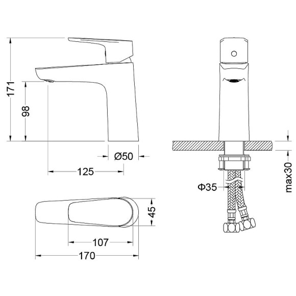 Комплект смесителей Aquatek Бетта AQ1130CR Хром
